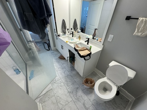 The bathroom before cleaning