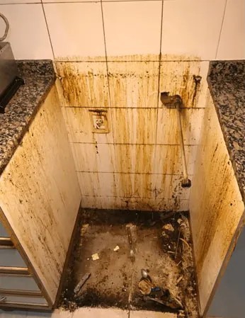 The oven before cleaning